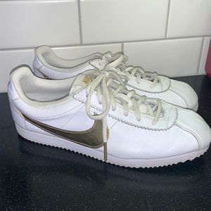 Nike Cortez Gold and White
